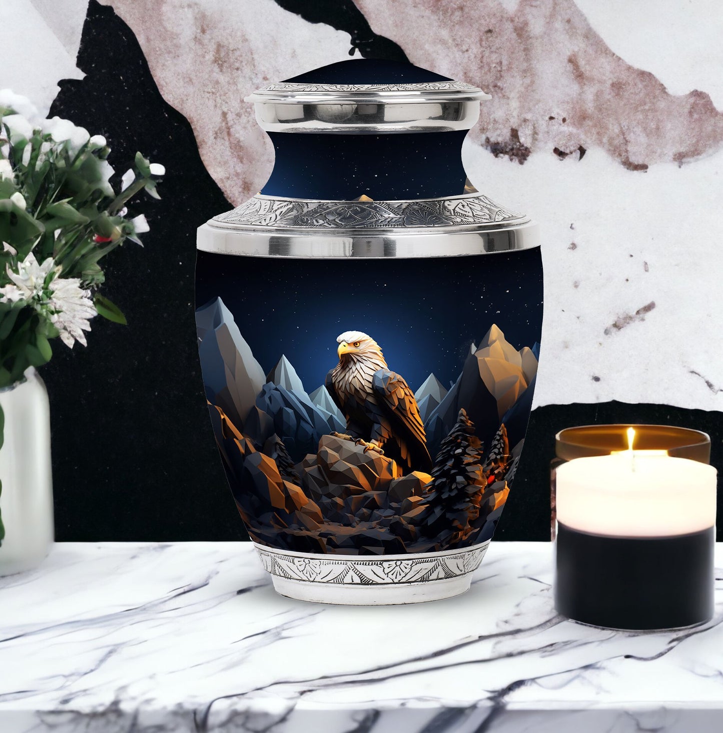 Large eagle memorial urn in classic design for ashes