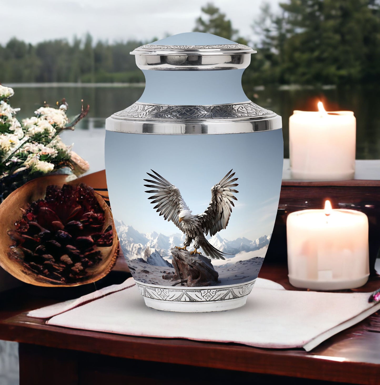 Classic 3 Inch Eagle Design Cremation Urn