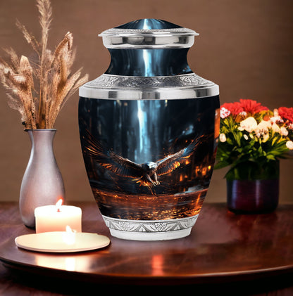 Custom Eagle Urn, large aluminium burial urn.