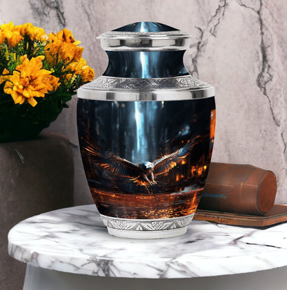Custom Eagle Urn, large aluminium burial urn.