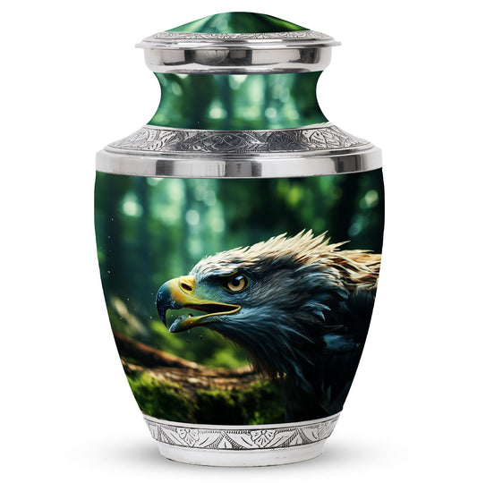 3-Inch Eagle Memorial Urn, Custom Aluminium Large Urn.