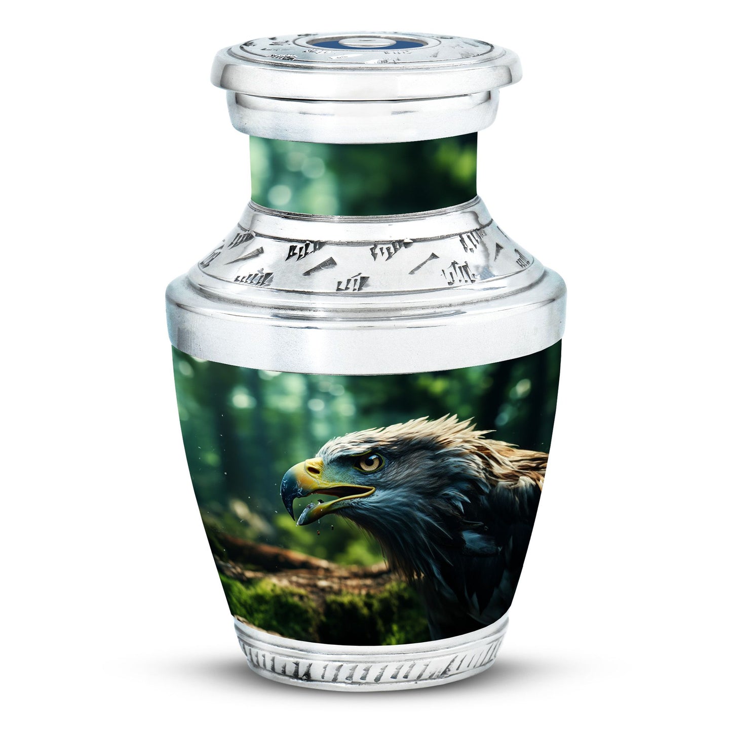 3-Inch Eagle Memorial Urn, Custom Aluminium Large Urn.