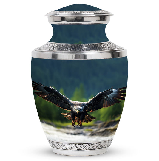 Classic Eagle Cremation Urn for ashes, 3-inch, Aluminum.