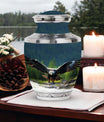Classic Eagle Cremation Urn for ashes, 3-inch, Aluminum.
