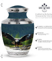 Classic Eagle Cremation Urn for ashes, 3-inch, Aluminum.