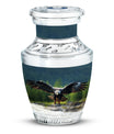 Classic Eagle Cremation Urn for ashes, 3-inch, Aluminum.