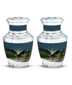 Classic Eagle Cremation Urn for ashes, 3-inch, Aluminum.