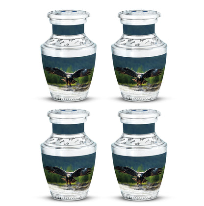 Classic Eagle Cremation Urn for ashes, 3-inch, Aluminum.