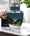 Classic Eagle Cremation Urn for ashes, 3-inch, Aluminum.