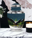 Classic Eagle Cremation Urn for ashes, 3-inch, Aluminum.