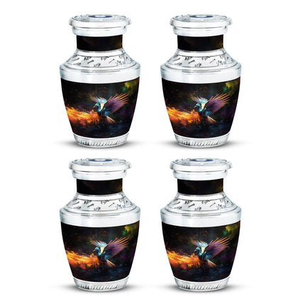 Colorful 3-inch classic swan urn.