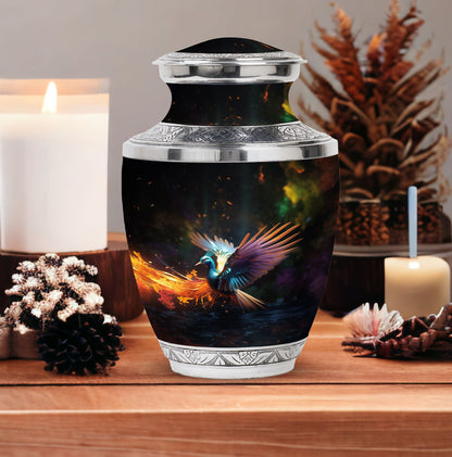 Colorful 3-inch classic swan urn.