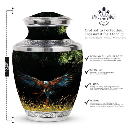 Classic Eagle Cremation Urn, aluminium.