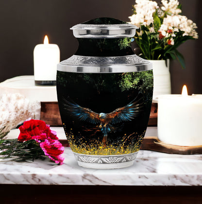 Classic Eagle Cremation Urn, aluminium.