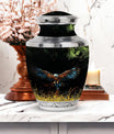 Classic Eagle Cremation Urn, aluminium.