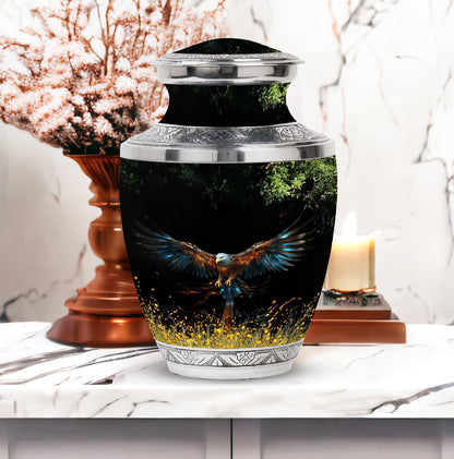 Classic Eagle Cremation Urn, aluminium.