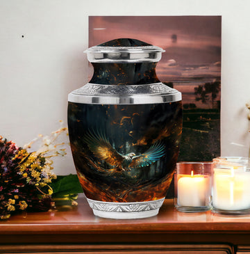 10 inch large Urn with 4 Keepsake 3 Inch Urns