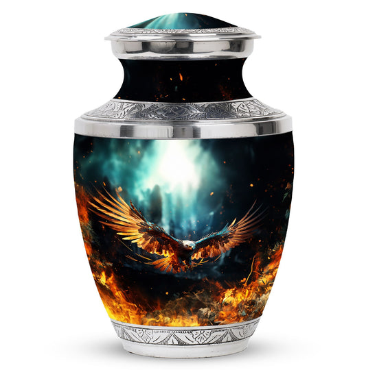 Large classic design aluminium Eagle Urn for human ashes
