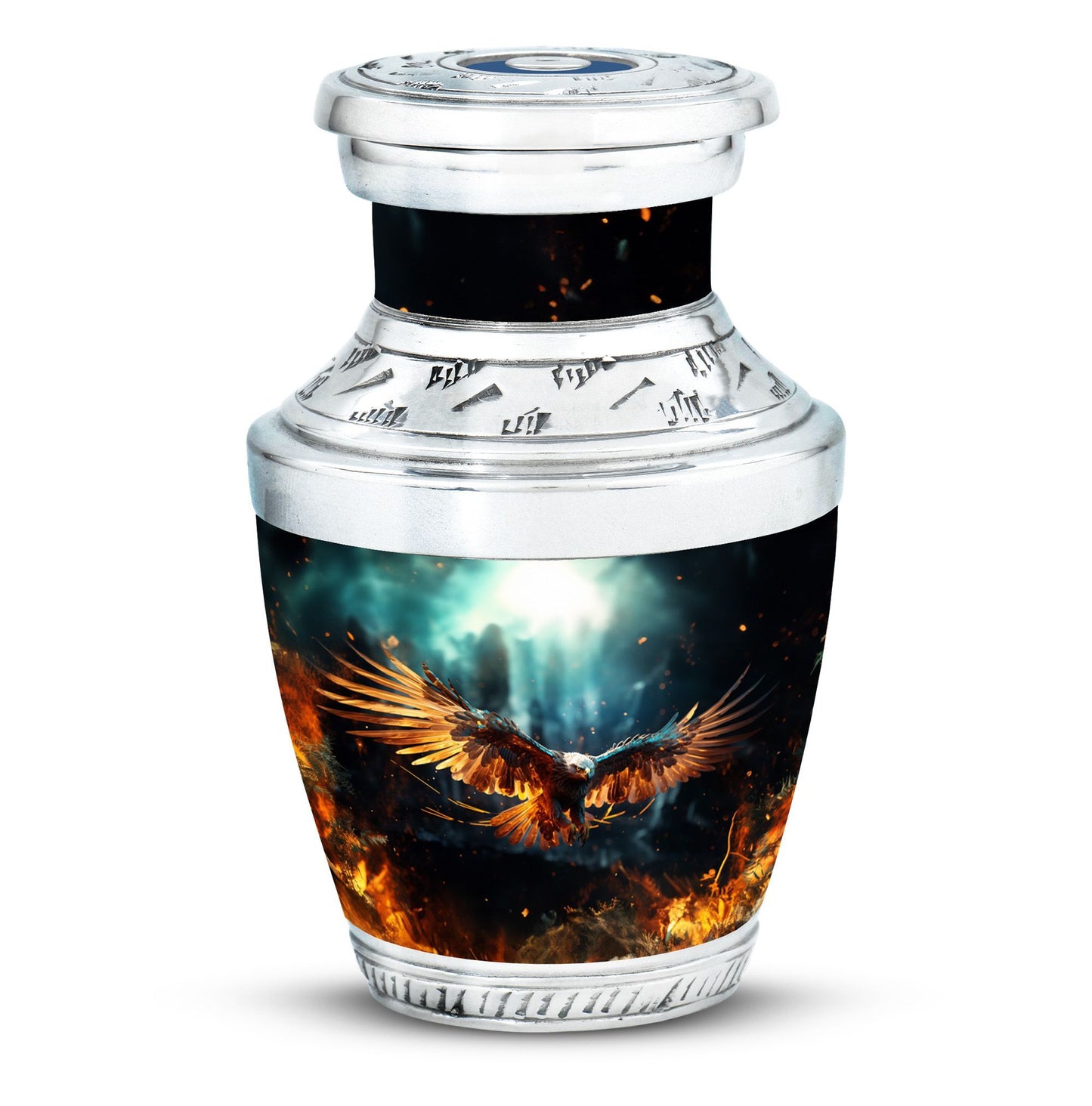 Large classic design aluminium Eagle Urn for human ashes