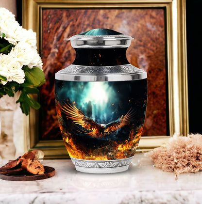 Large classic design aluminium Eagle Urn for human ashes
