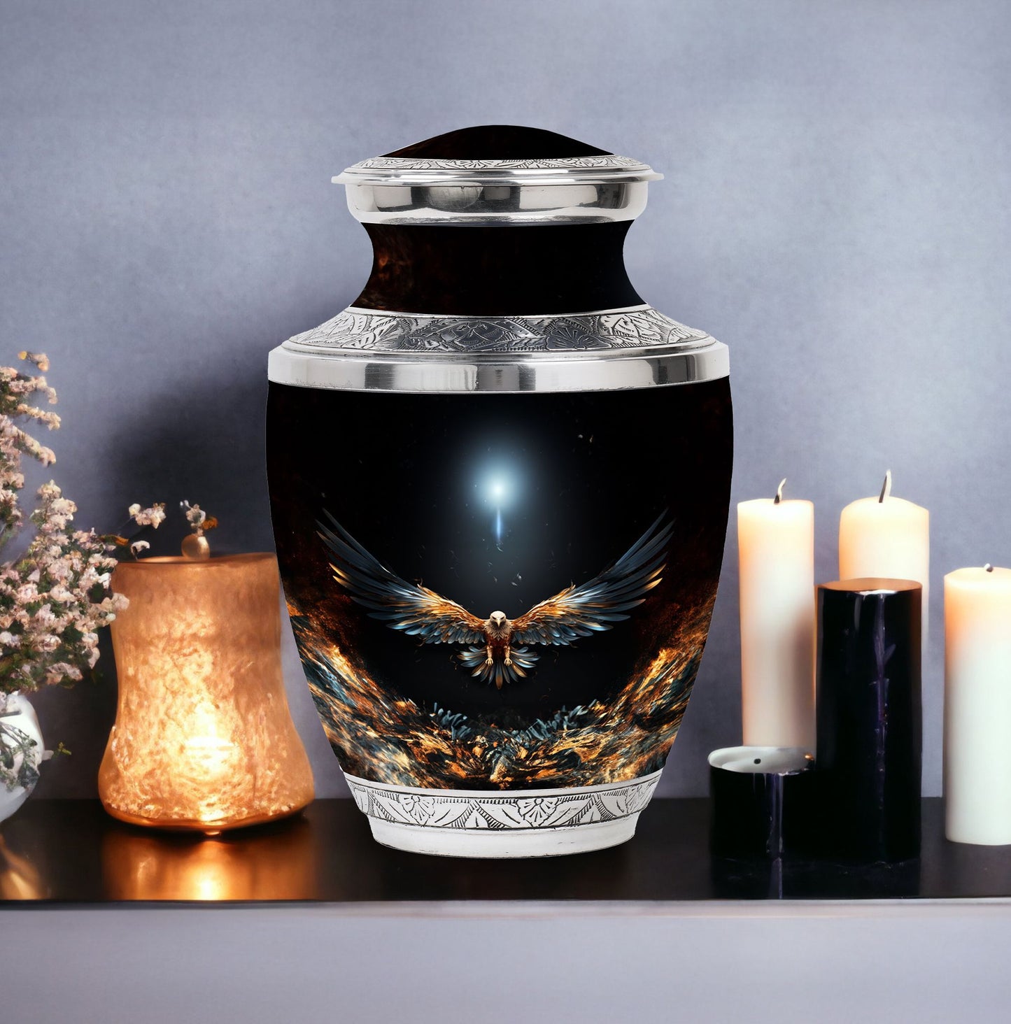 Classic Eagle Urn, Aluminium made large Funeral Urn