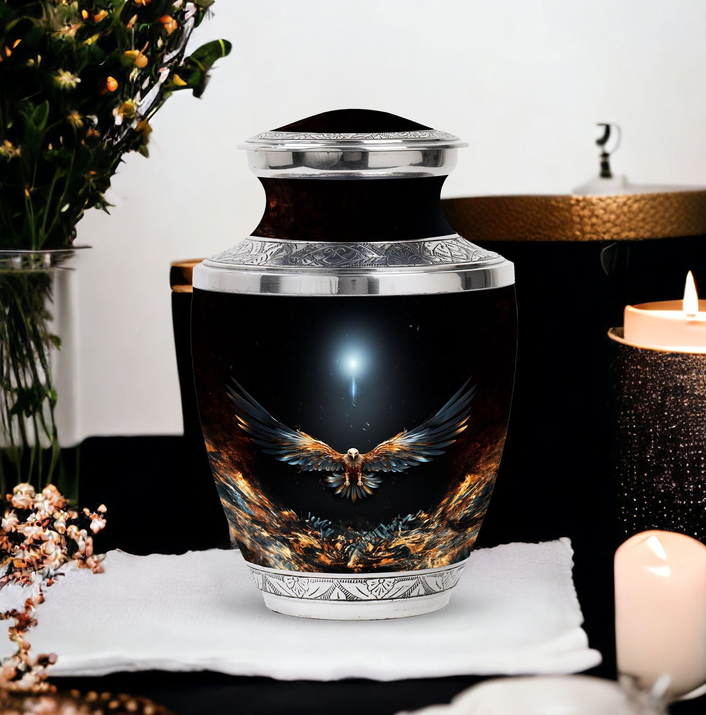Classic Eagle Urn, Aluminium made large Funeral Urn