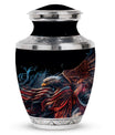 Classic 3-inch eagle urn in aluminium, ideal for ashes