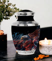 Classic 3-inch eagle urn in aluminium, ideal for ashes