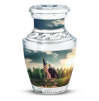 Classic 10-inch Eagle Cremation Urn made of Aluminium.