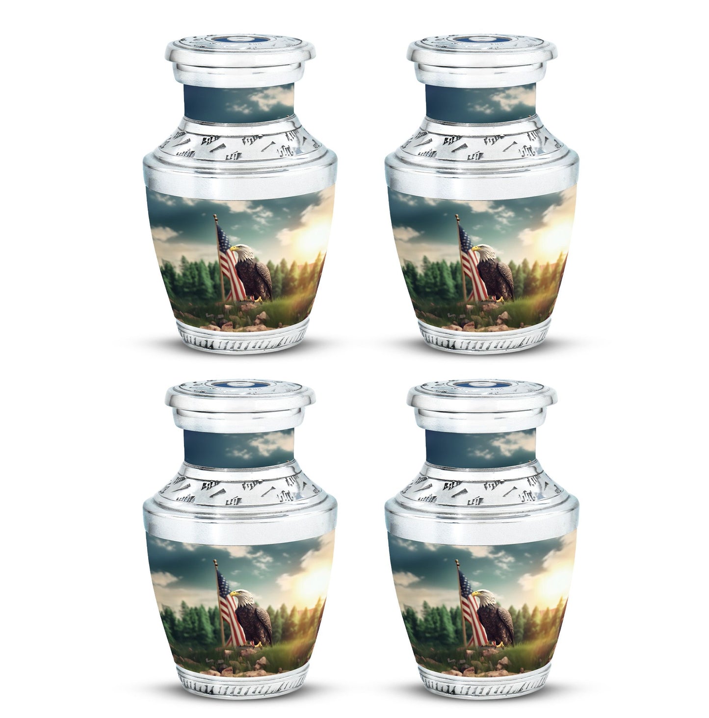 Classic 10-inch Eagle Cremation Urn made of Aluminium.