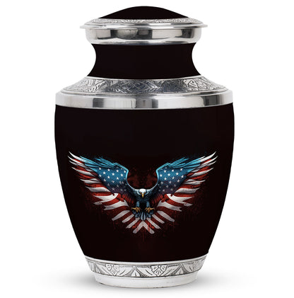 Classic 3-inch eagle urn for human ashes.