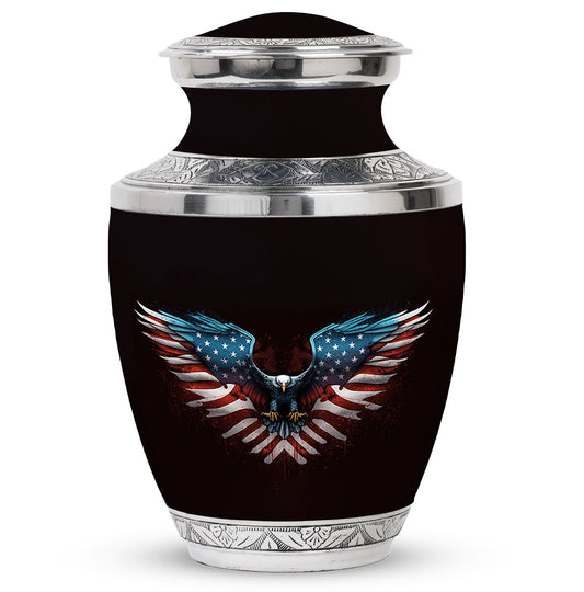Classic 3-inch eagle urn for human ashes.