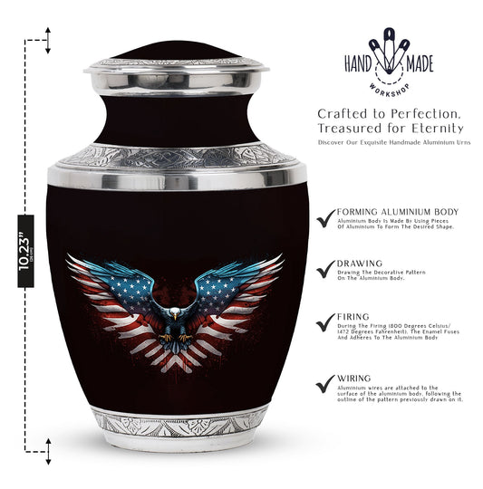 Classic 3-inch eagle urn for human ashes.
