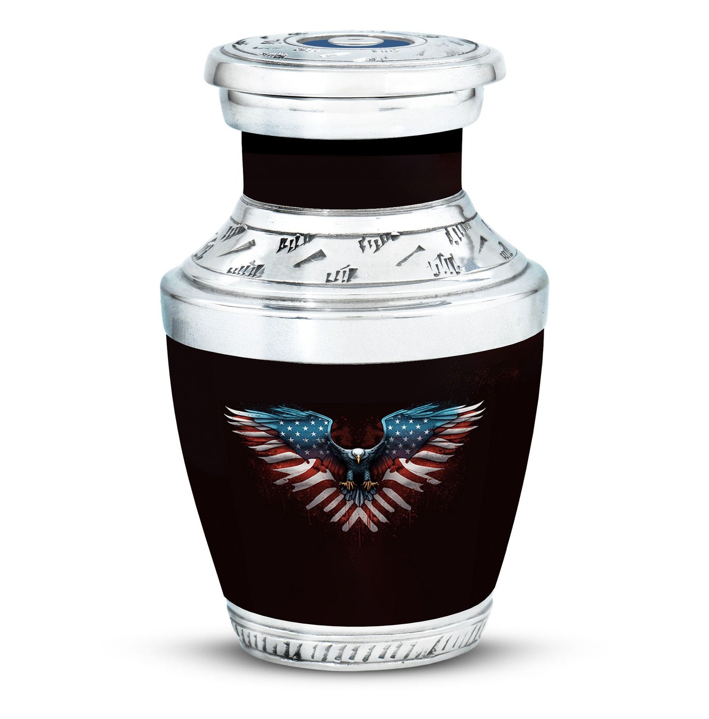 Classic 3-inch eagle urn for human ashes.