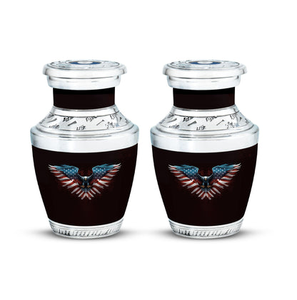 Classic 3-inch eagle urn for human ashes.