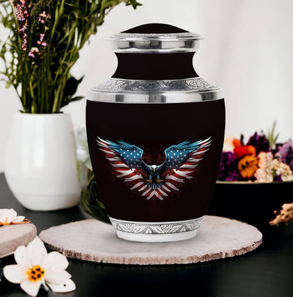 Classic 3-inch eagle urn for human ashes.