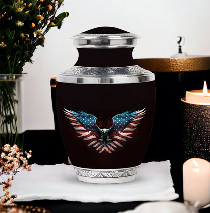 Classic 3-inch eagle urn for human ashes.