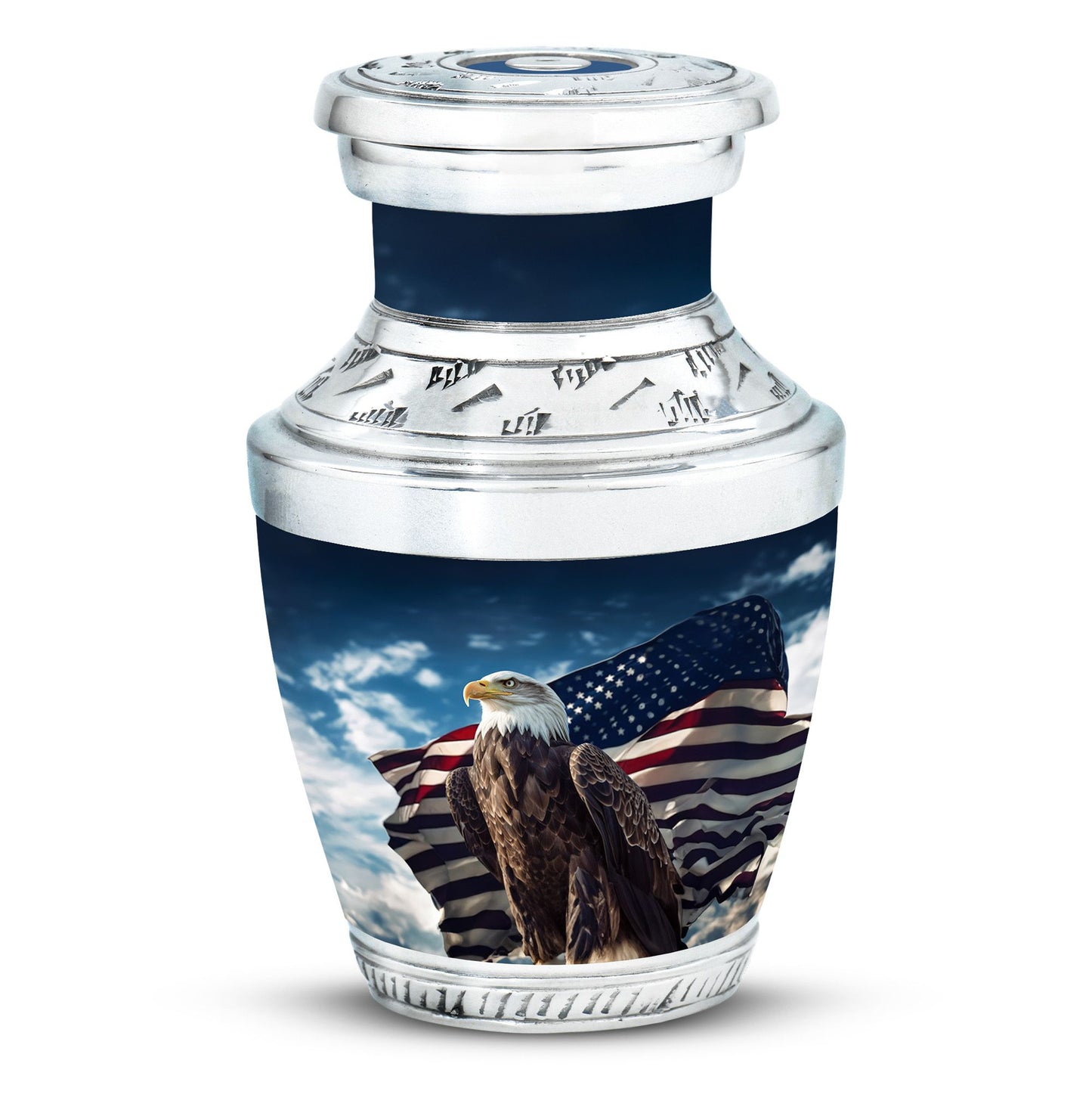 Classic large eagle urn crafted from aluminium for ashes