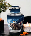 Classic large eagle urn crafted from aluminium for ashes