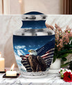 Classic large eagle urn crafted from aluminium for ashes