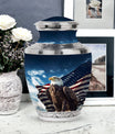 Classic large eagle urn crafted from aluminium for ashes