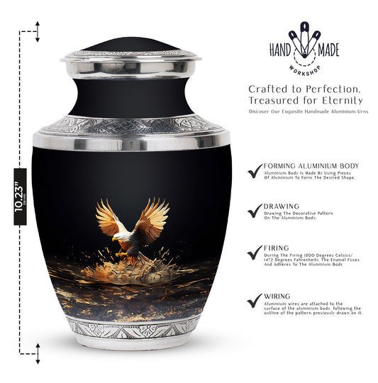 3-inch Classic Eagle Cremation Urn in Aluminium.