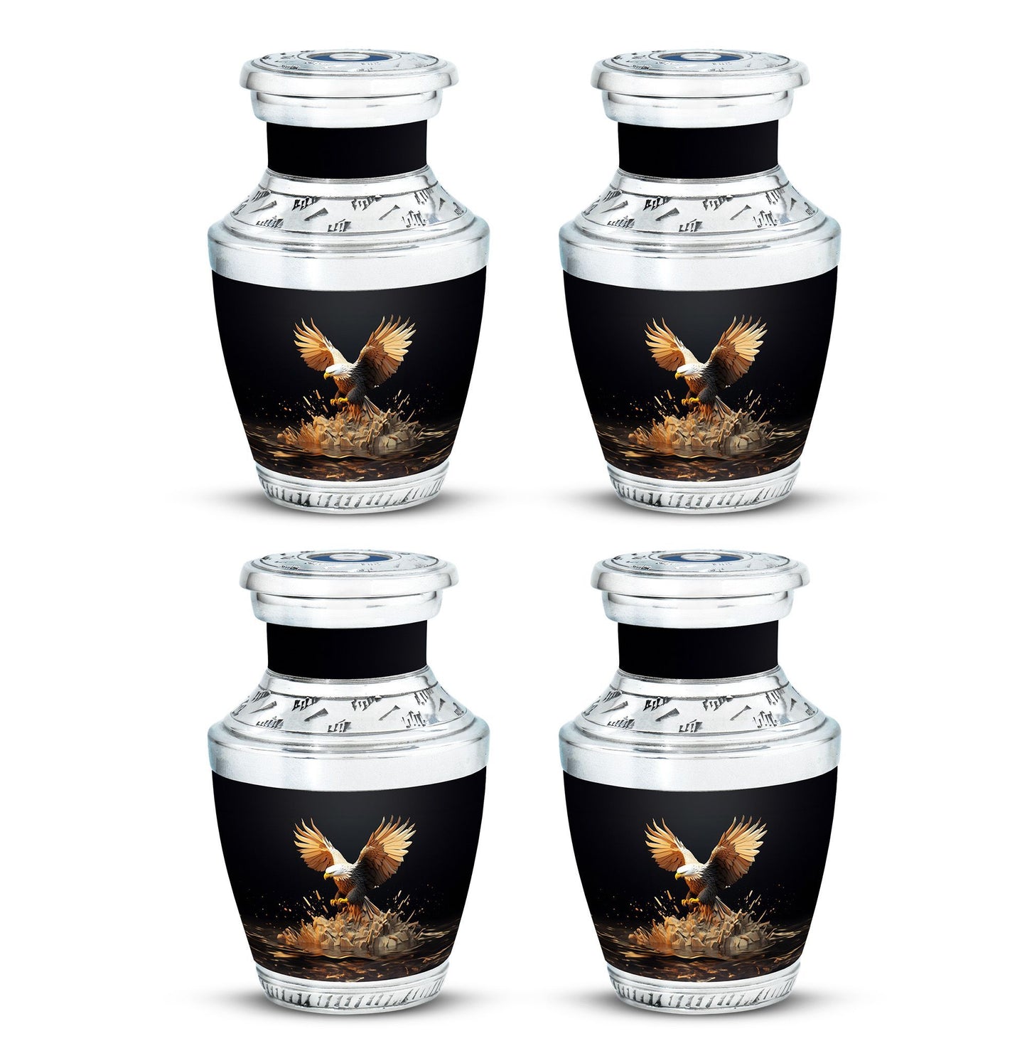 3-inch Classic Eagle Cremation Urn in Aluminium.