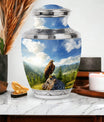 Classic Eagle Memorial Urn, Large Aluminium Cremation Urn.