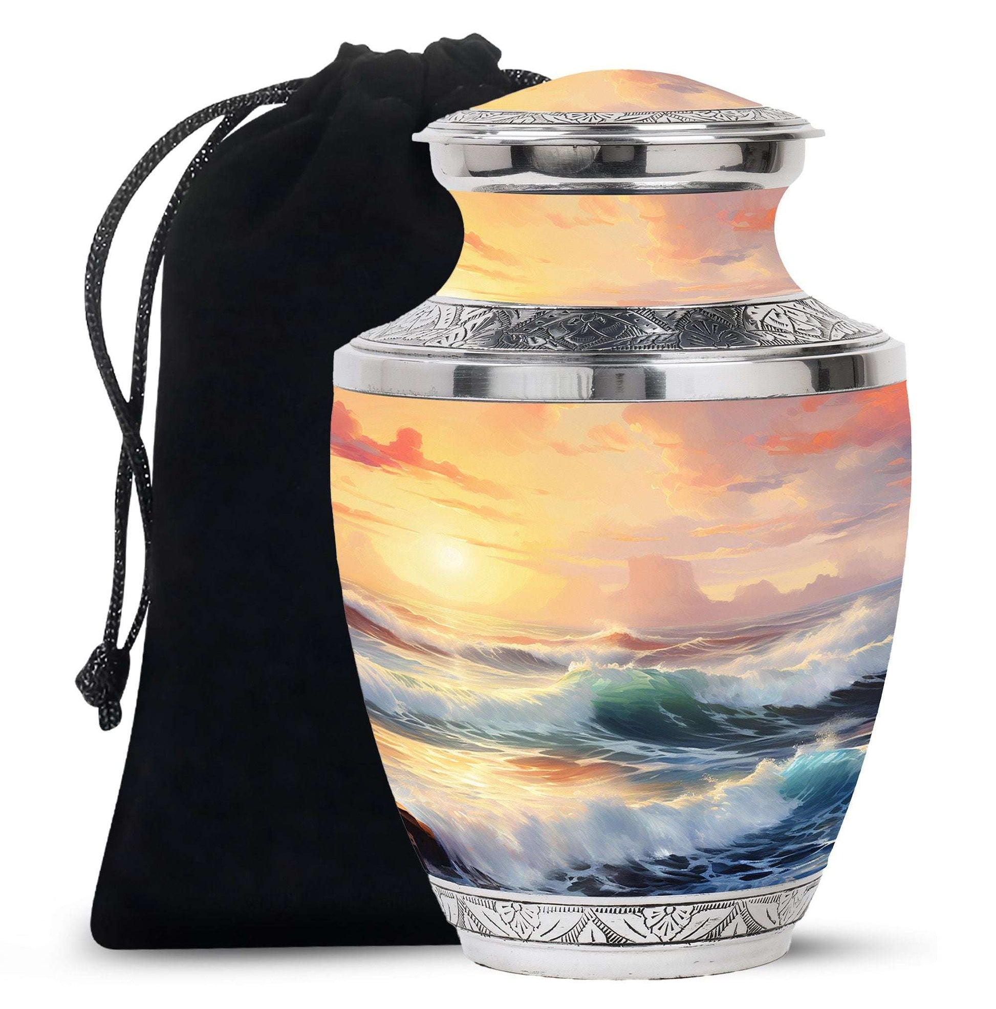 Ocean Sunset Cremation Urn For Mom – Beach Memorial Urns For Ashes