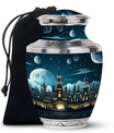 Moonlight Castle Cremation Urn For Women – Fantasy Funeral Urn For Ashes