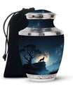 Wolf Cremation Keepsake Urn – Full Moon Night Funeral Ashes Urn