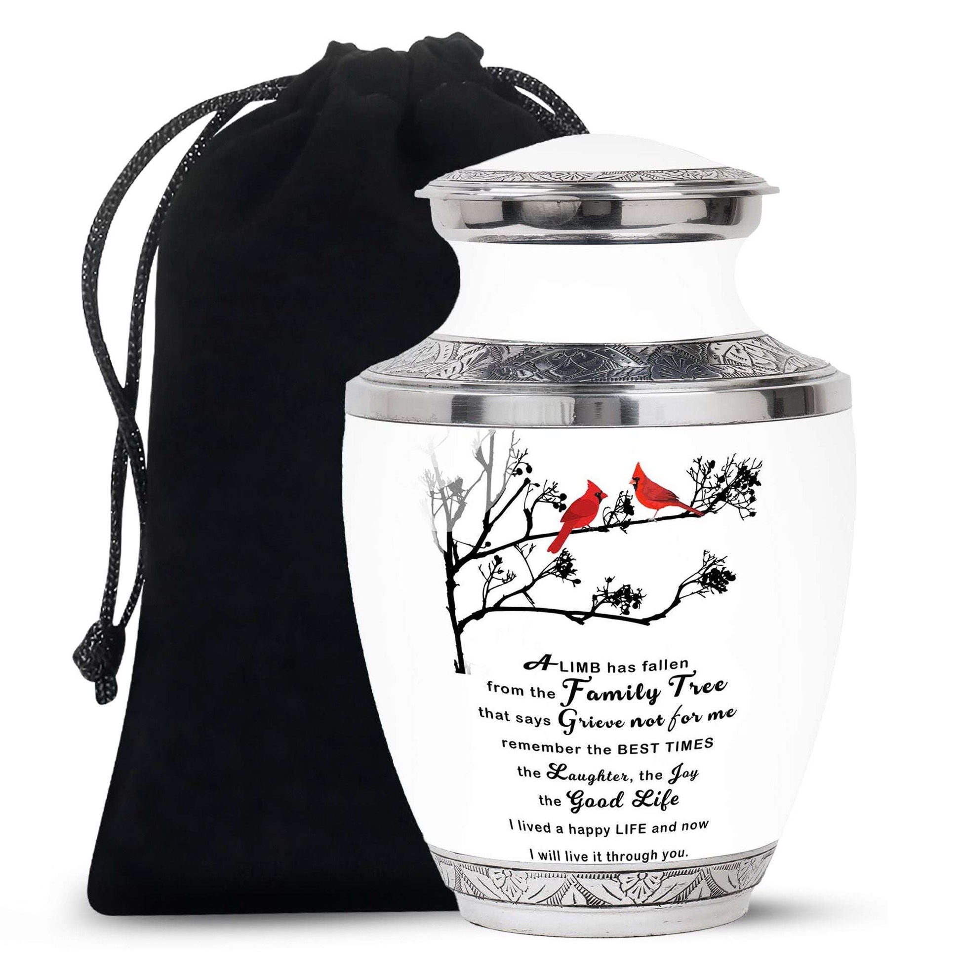 Red Cardinal Bird Art Cremation Urn for Adults - Large Urn For Ashes For Women