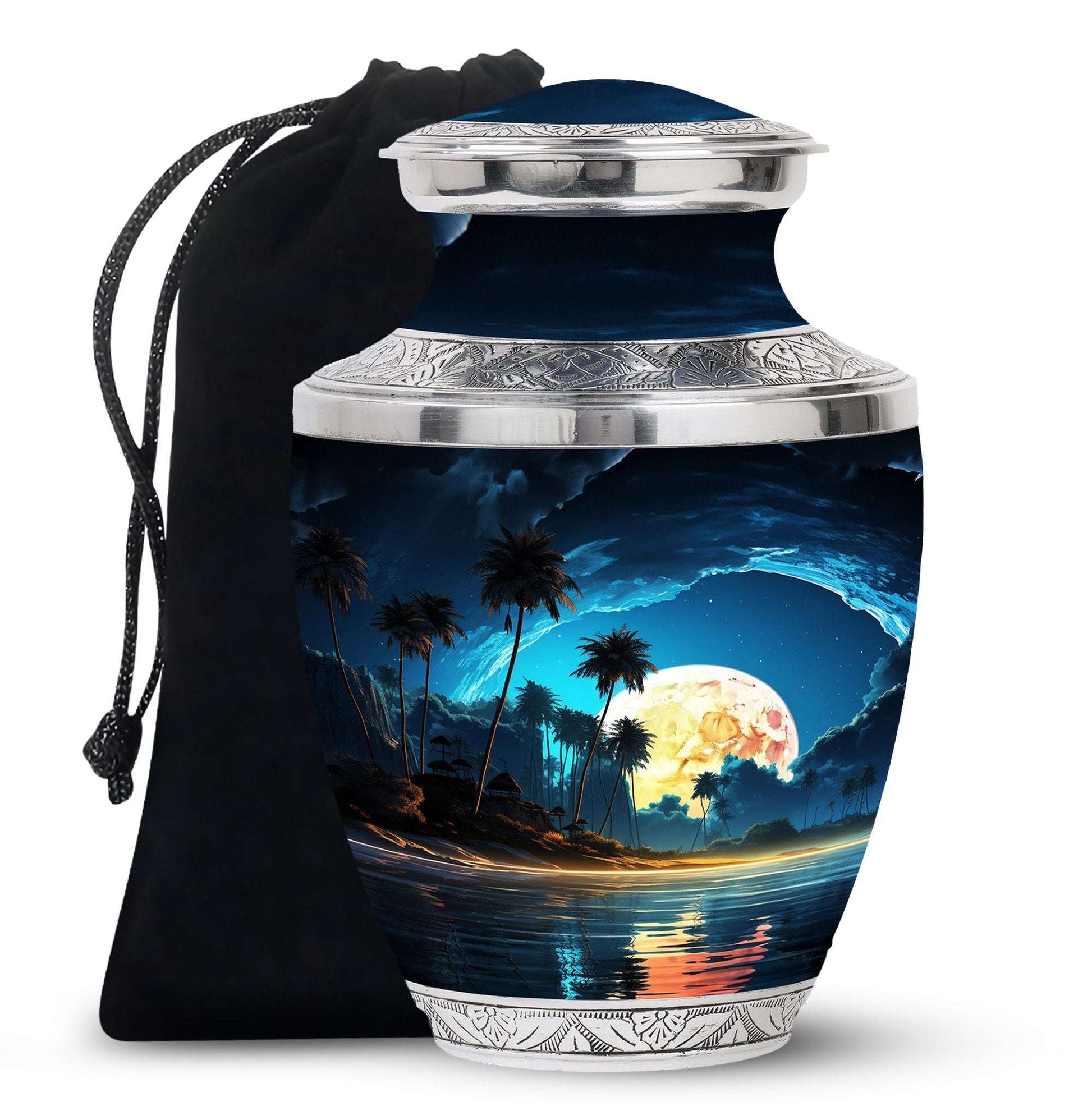 Full Moon Ocean Memorial Urn – Beach Cremation Urn for Ashes