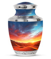 Stately and robust Blue Cremation Urn from Desert Sands, ideal for preserving the ashes of a beloved father